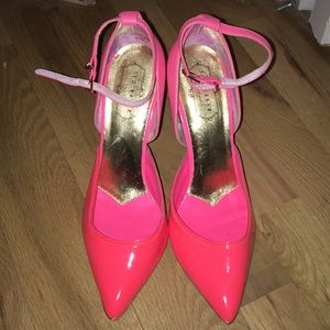 TED BAKER HOT PEACHY PINK HEELS SIZE 8